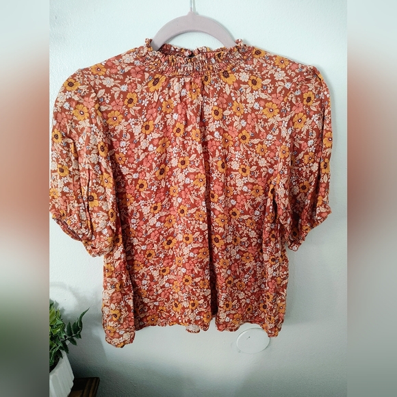 Knox Rose Floral Blouse - Orange and White - Picture 1 of 4